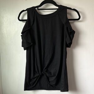 Black Cold Shoulder Top